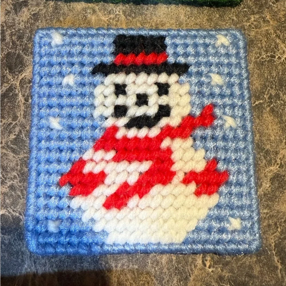 Festive Needlepoint Coasters Set - Picture 5 of 6